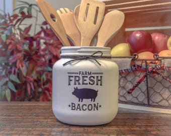 Rustic Farmhouse Utensil Holder, Home Decor, Farmhouse Decor, Rustic Decor, Vintage Decor, Country Decor, Country Kitchen, Rustic Kitchen