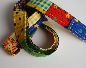 Keychain lanyard. Patchwork multicolored lanyard. ID badge lanyard. Lobster Claw Clasp