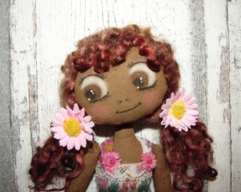 Pimprenelle, poupée de chiffon (rag doll, handmade doll, ooak doll, art doll)