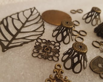 Bronze tone antique gold Components Destash