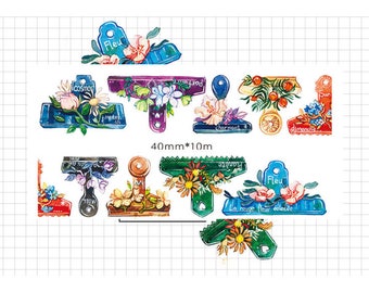 1 Roll of Limited Edition Washi Tape: Floral Clip