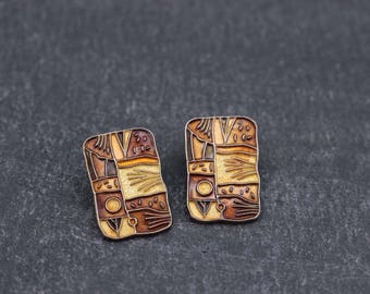 Sterling silver earrings with enamel. Norway David Andersen earrings