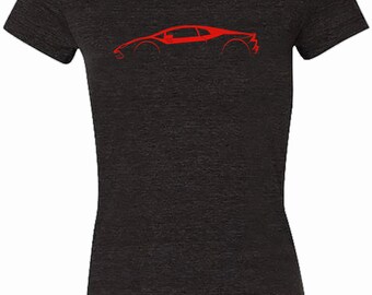 Lamborghini Huracan Red Silhouette T-Shirt for Women