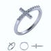 Cross Ring 18kt White Gold Blueriver4747 Jesus My Savior 0.14ct