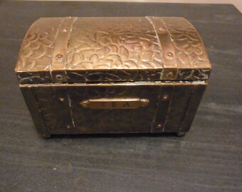 Brass Sea Chest Tea Caddy 1930s Vintage Tea Caddy Vintage Kitchen Storage Vintage Brass Tea Storage 1930s Brass Tea Caddy Vintage Storage