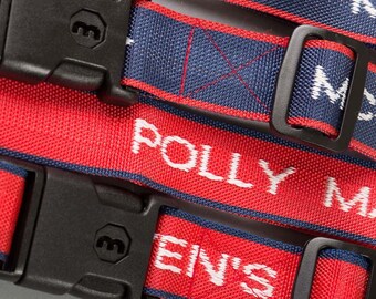 Woven Luggage Straps Personalised with Name, high quality woven webbing - Now with Key & Lock