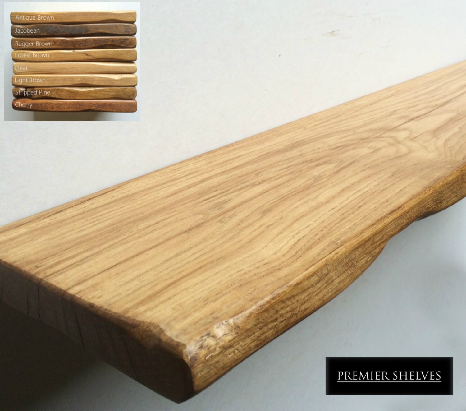 Rustic Floating Shelves in Solid Oak 8 20cm Deep Up