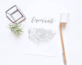Calligraphy 'Hood Maps: Cincinnati, Ohio
