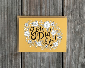 Floral Graduation Card, High School Graduation Cards, College Grad Card