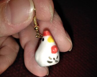 Ceramic Chicken Earrings