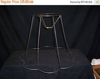 ON SALE Vintage Wire Frame scalloed edged Bell Lamp shade with 3 inch drop , craft supplies , shade frame , wire lamp shade , shade arma