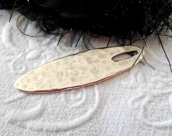 x 1 pendant 50 mm hammered silver plated charm.