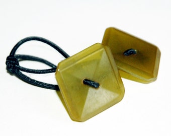 Bakelite Hair Accessory - Apple Green Vintage Buttons