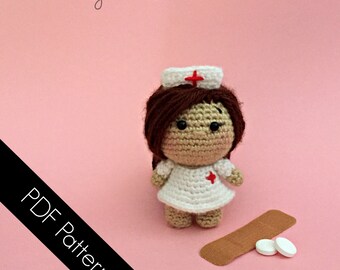 Amigurumi Nurse - PDF WRITTEN PATTERN (digital item)