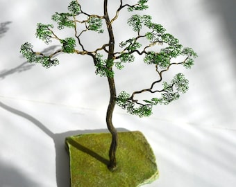 Sculpture tree rock birthday gift wire art gift a loved one home office decor miniature tree wire tree wedding gift home and living tree