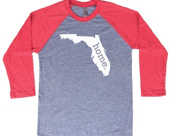 Homeland Tees Florida Home Tri-Blend Raglan Baseball Shirt