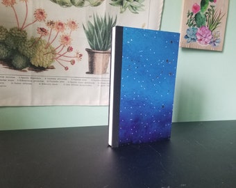 Galaxy Cover Journal OR Sketchbook - Hand Bound - Case Binding - Kettle Stitch Binding - Made With Recycled Materials