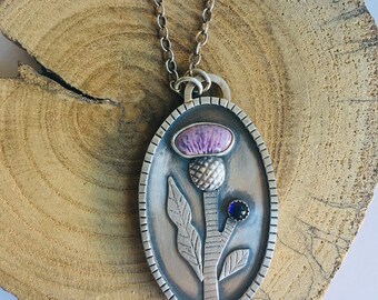 Weeds Are Flowers Too - Enameled Sterling Silver Pendant