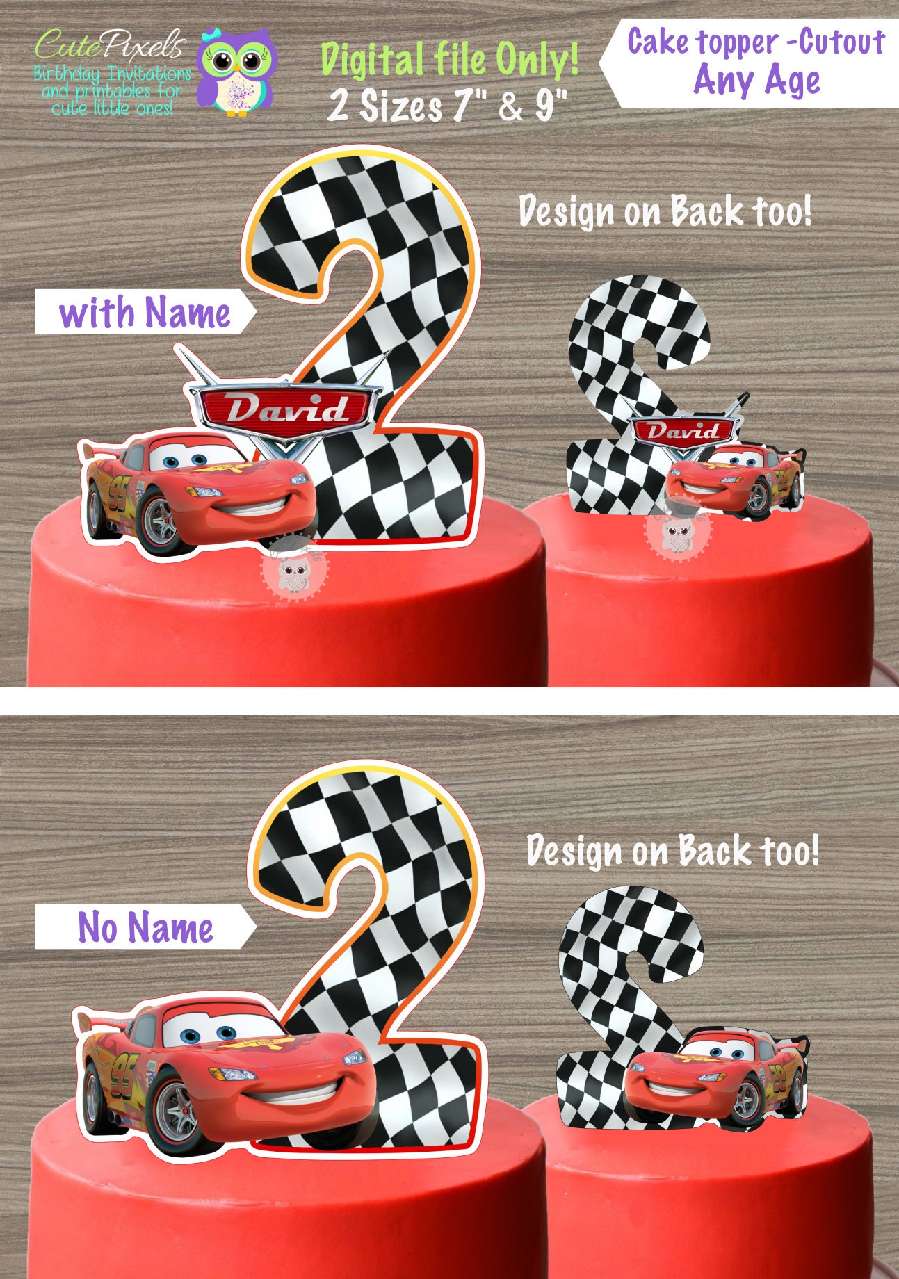 cars cake topper cars centerpiece disney cars birthday