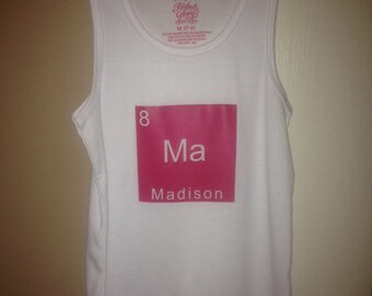 Personalized science theme element shirt/tank with child's name and age | Birthday gifts | Science Party favors | Periodic table | Element