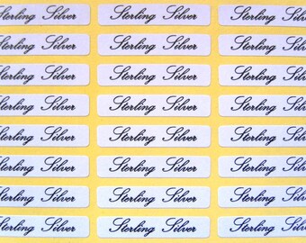 Self Adhesive Jewellery Labels For Sterling Silver ~ 30mm x 5mm