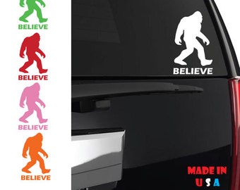 Sasquatch Believe decal evolution theory science bigfoot funny movie squatchin iphone ipad case phone car truck window vinyl CUSTOM ANY SIZE