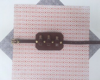 Brown Leather Steampunk Vial Cuff/Wrist Band, Steampunk Alchemist Potion Wrist Band, Steampunk Ammo Wrist Band, Steampunk Cuff