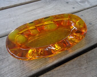 Viking Glass Persimmon Ashtray
