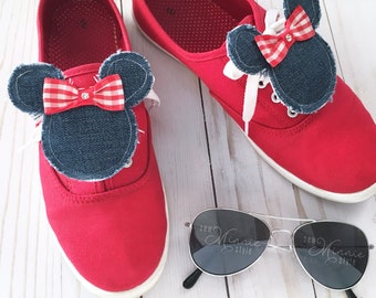 Shoe Accessory - Denim Mouse
