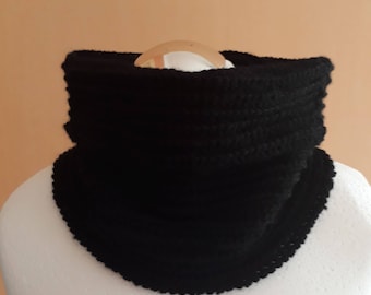 Knitted black snood knitted black scarf knit scarf knit snood