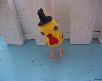 little yellow chick with hat