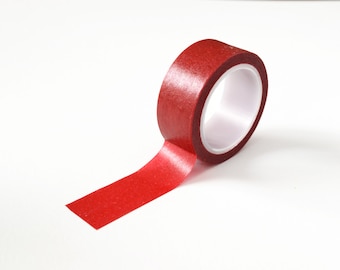 Dark Red Washi Tape, Paper Tape, 15mm x 5m