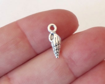 12 Shell Charms 5x14x4mm, Hole:Approx 2mm