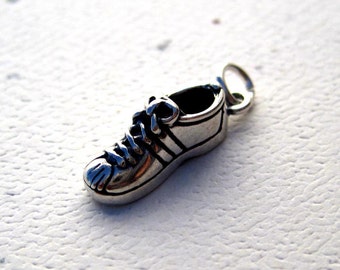 Sterling Silver Running Shoe Pendant Charm