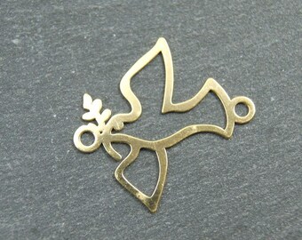 Peace Dove bird Sterling silver 925/- gold pl. art.4035