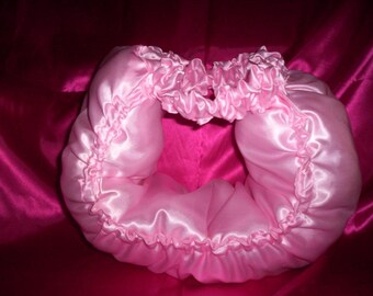 Adult Sissy Baby Waddle Diaper Panty Pink Satiny