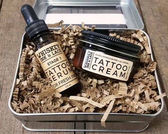 Tattoo Aftercare Kit - Tattoo Serum and Tattoo Cream for fresh ink, new tattoos, and old tattoos - Tattoo lotion, tattoo care, tattoo balm