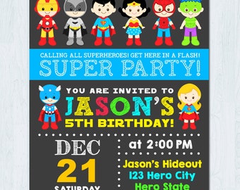 superhero birthday invite