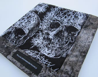 EDC Hank Skull Handmade Hank Black Gray White Hank Everyday Carry Pocket Dump Hank Mens Handkerchief Gift for Him Gift for Her