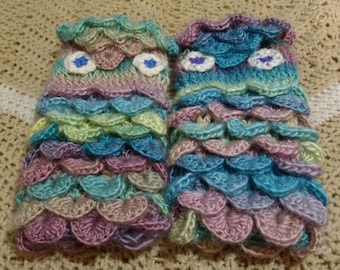 Owl fingerless gloves