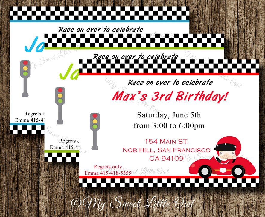 Race Car Invitation Blue Car Invite Race Car Printable