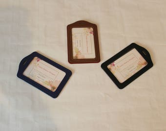 Badge ID Holder / Vinyl Vertical Holder / Blue ID Badge / Vinyl Sleeve / Lanyard Badge Holder / Blue ID Holder/ Vinyl Card Sleeve
