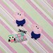 Set of 4 Piggy George Felties, Felt Appliques, Felt Embelishment, Set of 4