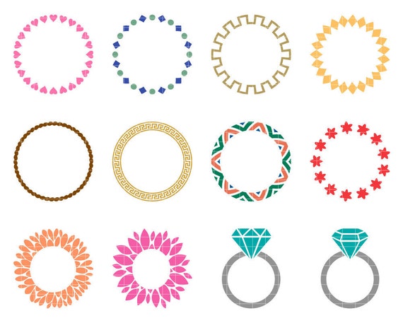 Download Monogram Frame SVG Cut File, Circle Monogram Frames DFX ...