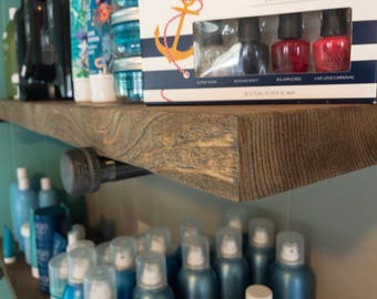Rustic Industrial Wood Pipe Shelf | Industrial pipe shelving | Pipe shelf | Pipe shelving | Floating shelf | Rustic shelf | Distressed Shelf