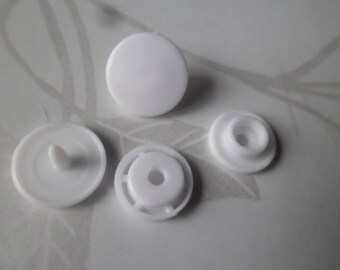 x 1 set of 10 white snaps KAM T5 12 mm plastic