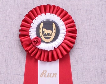 Kentucky Derby Rosette Award, Derby Party Decoration, Derby Shower Decor, Horse Show Award, Custom Rosette Award, Custom Prize Ribbon