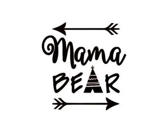 Mama Bear Vinyl Decal, Mama Bear Sticker