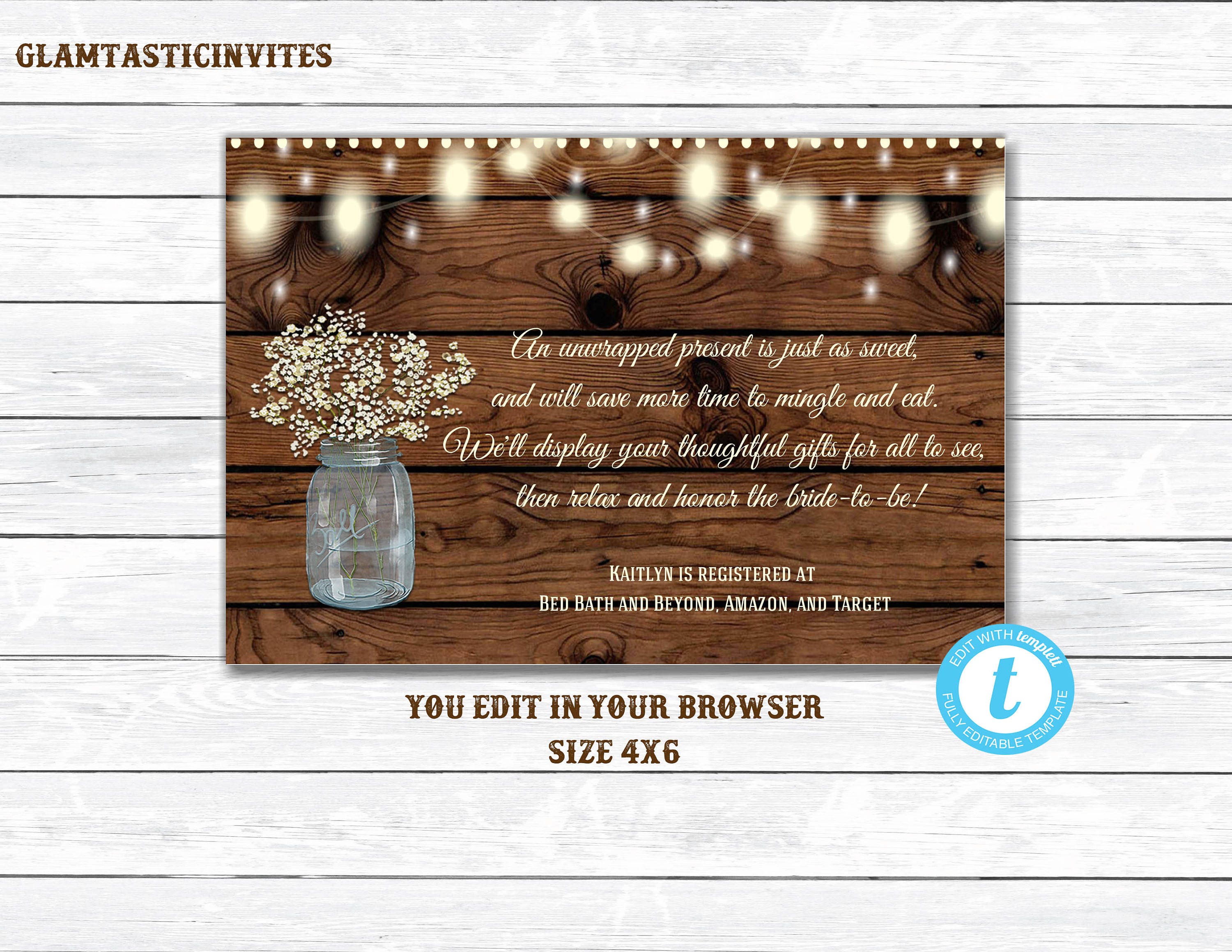 Unwrapped Gift Rustic Bridal Shower Rustic Tag Bridal