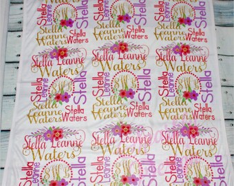 Personalized Baby Blanket - Baby Girl - Newborn Blanket